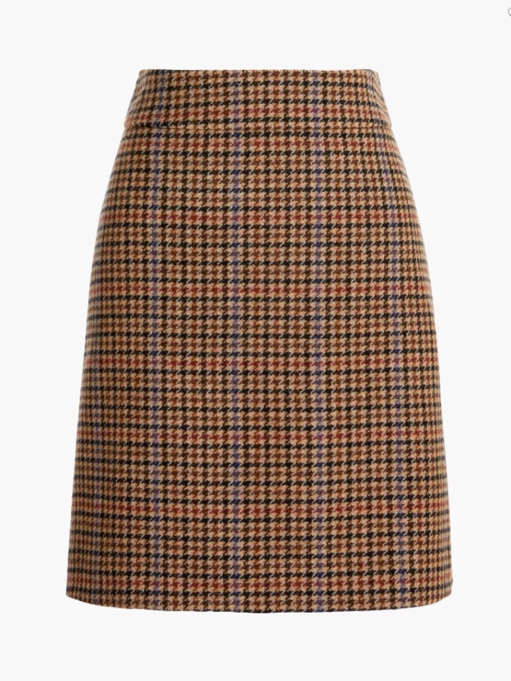 J. Crew Wool Blend Houndstooth Mini Skirt A-Line Camel Multi Women’s 6 US - Picture 6 of 12